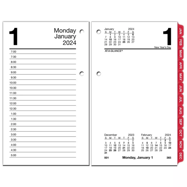 2024 ATAGLANCE E717T50 Daily Calendar Refill with Monthly Tabs 31