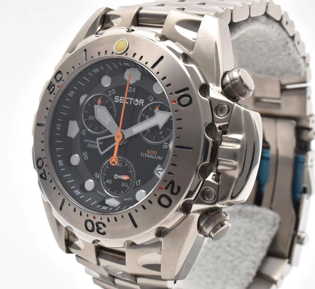 新品未使用　SECTOR 600 CHRONOGRAPH Sector 600 Chronograph Black Wave Dial Dive Watch