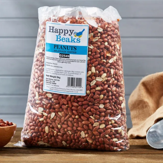 Wild Bird Food Peanut Aflatoxin Tested Premium Grade 5 12.5 25kg by Happy Beaks