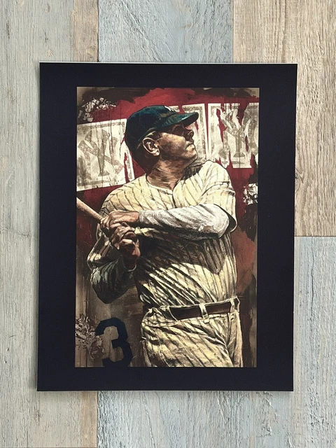 Stephen Holland Lithograph Print Babe Ruth Lithograph 11x14