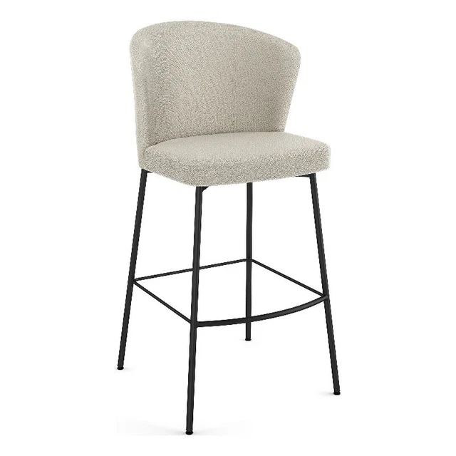 Amisco Camilla 26 In. Counter Stool - Cream  Polyester / Black Metal