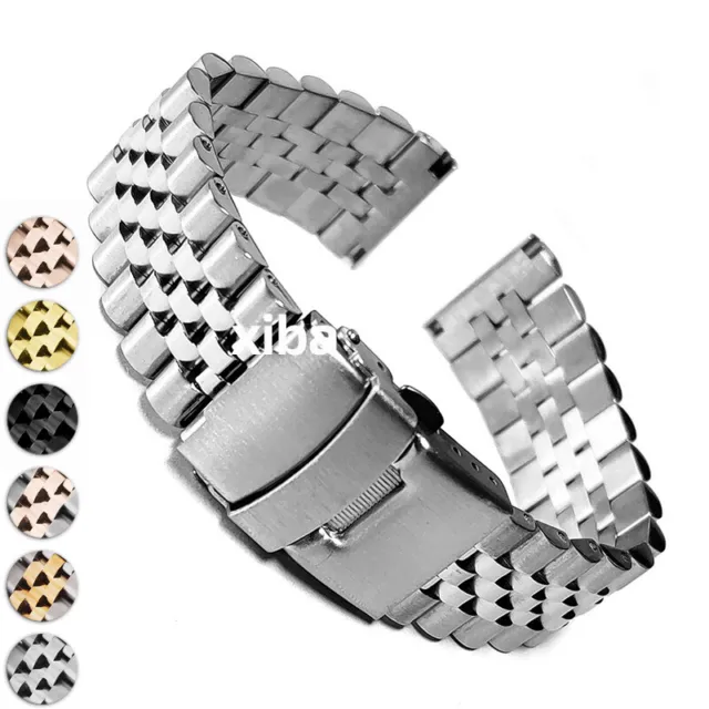 18mm-30mm Jubilee Style Solid Watch Band Strap Stainless Steel Watch Bracelet