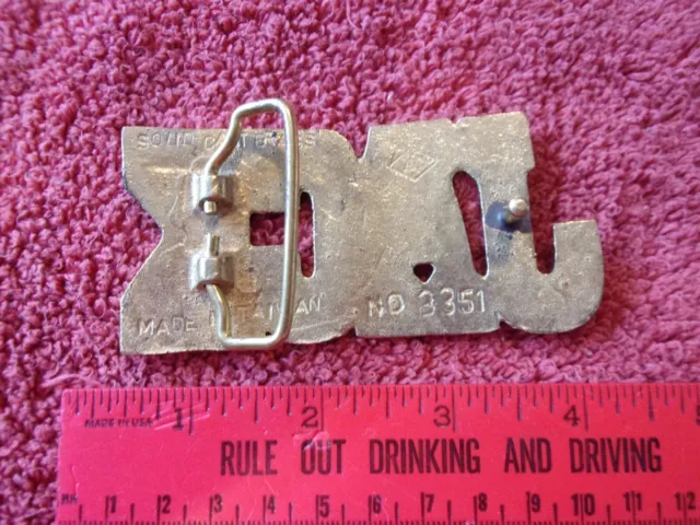 Vintage JACK Belt Buckle Solid Brass Nick name plate cut out bold font letters 2