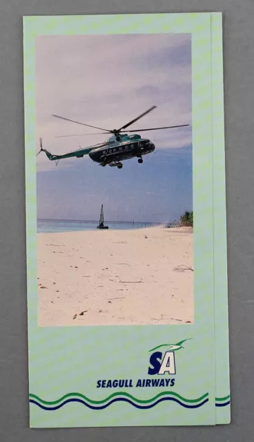 Sa Seagull Airways Maldives Airline Brochure Mil Mi8 Helicopter 1997