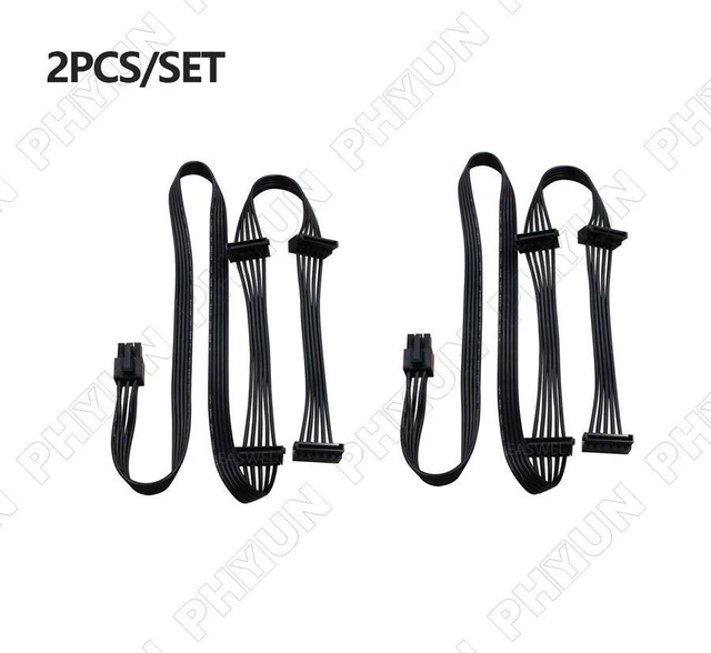 PCI-E 6 pin maschio 1 a 4 SATA 15 pin porta cavo di alimentazione per CORSAIR RMx serie