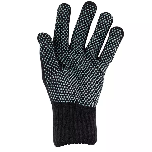 Protective Strick Handschuhe Anti Rutsch Gummi Noppen Weich gestrickt schwarz 2