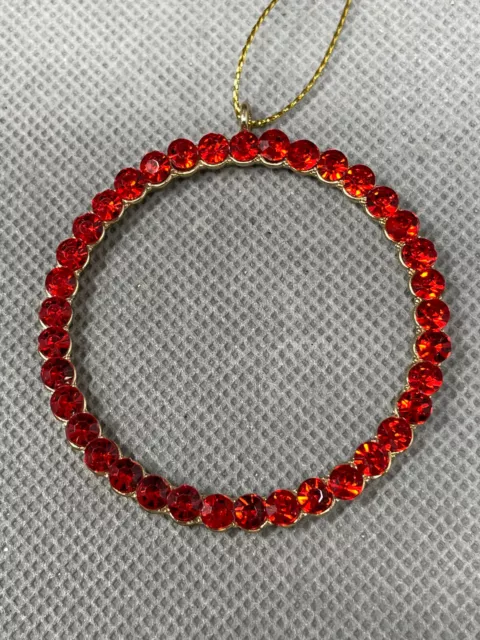 Christbaumschmuck Weihnachtsbaumschmuck Rund Strass Gablonz Glas Anhänger Rot