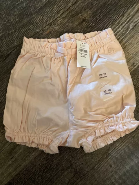 NWT Gap Baby Girl Bubble Shorts Pink Jersey 12-18 months Organic Cotton