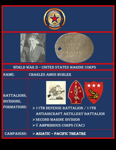 Charles's WW2 USMC Dog Tag & Research: 2nd Marine Division, 21 Months in Pacific