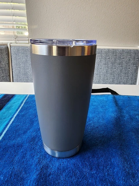 Stainless Steel Tumbler Slider Lid Vacuum Insulated Travel Cup 20 OZ Mug Gray