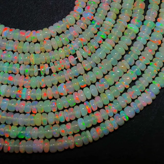 AAA Qualité Éthiopien Opale Rondelle Lisse Multi Feu Perles 3-5 MM 31CT 40.6cm