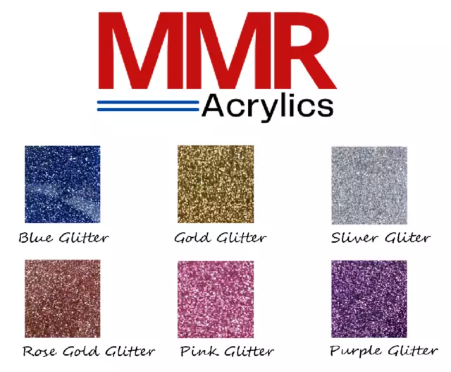 3mm Glitter Acrylic Perspex Sheet Panel 100% Cast Acrylic FREE TRACKED SHIPPING