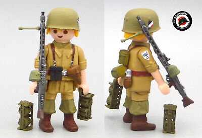 Custom Playmobil Custom WW2 CAPITÁN PARACAIDISTA Ejército US soldado americano arma acw 