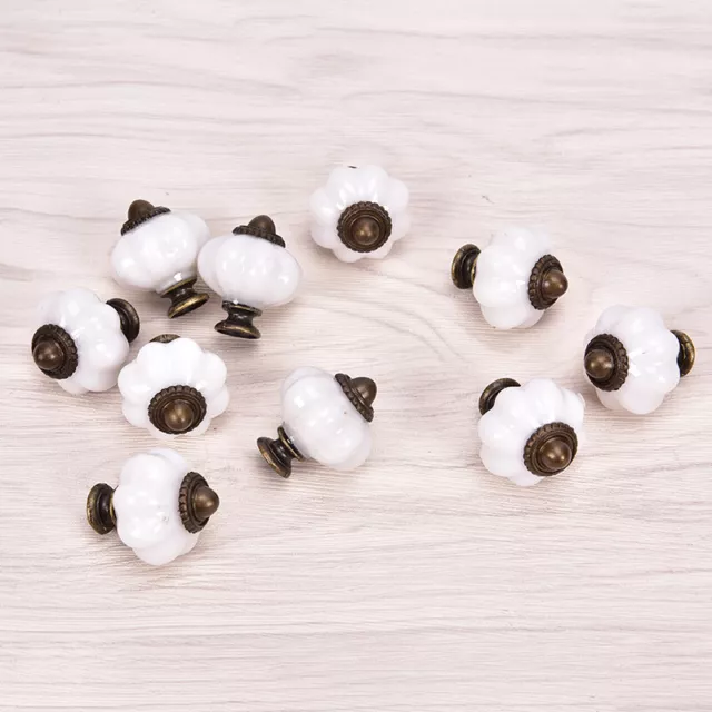 10Pcs Vintage Door Knobs Cabinet Drawer Cupboard Furniture Kitchen Pull Handl_jr