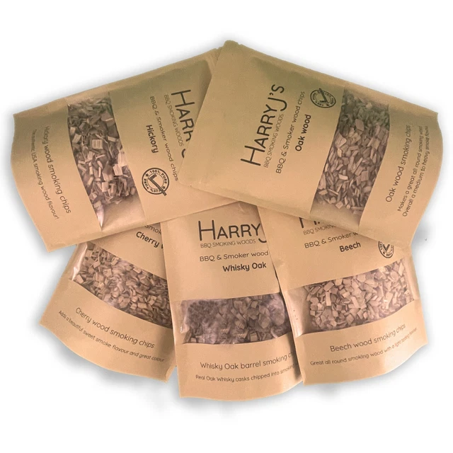 BBQ SMOKER WOOD Chips 1.25l for Smoking Meat, Fish and Veggies Multiple