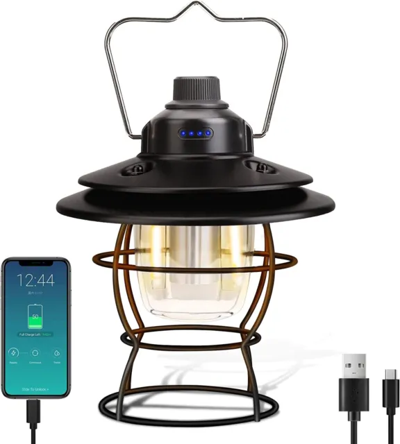 LED Outdoor Camping Lampe USB Wiederaufladbar Aufladbar Laterne Akku Zelt Licht