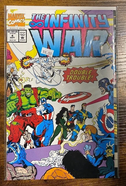 The Infinity War 4 Double Trouble Marvel Comic Book 1992  The Avengers Vintage