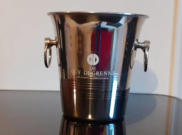 Seau à glace/champagne inox massif Guy Degrenne modèle vintage, excellent état - Arts de la table