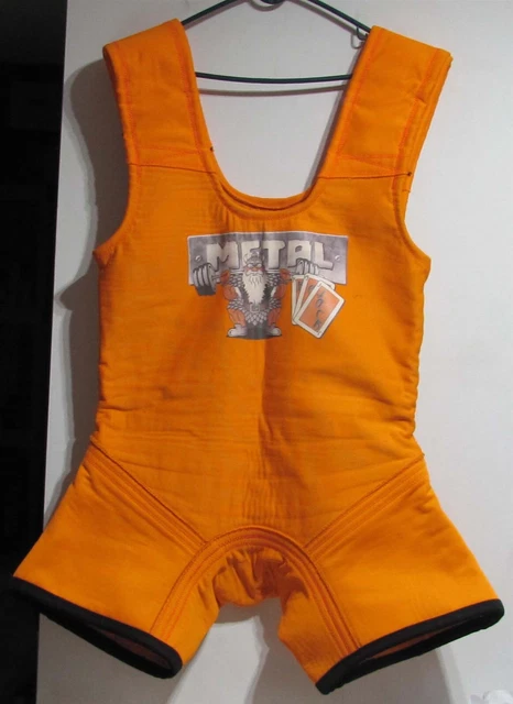 METAL Jack (2-Ply) Squat Suit size 56 Orange With Adjustable Straps (Used)