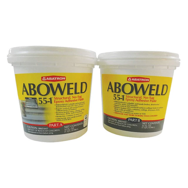 ABOWELD 55-1 5512QKR Epoxy Paste,Gray,2 qt.,Tub
