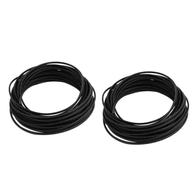 2pcs 1.5mm Dia 2:1 Tubo del encogimiento calor manguito cable Negro Largo 10M