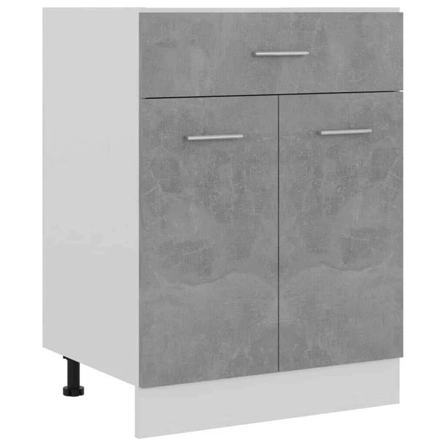 vidaXL Armoire de plancher à tiroir Gris béton 60x46x81,5 cm Aggloméré