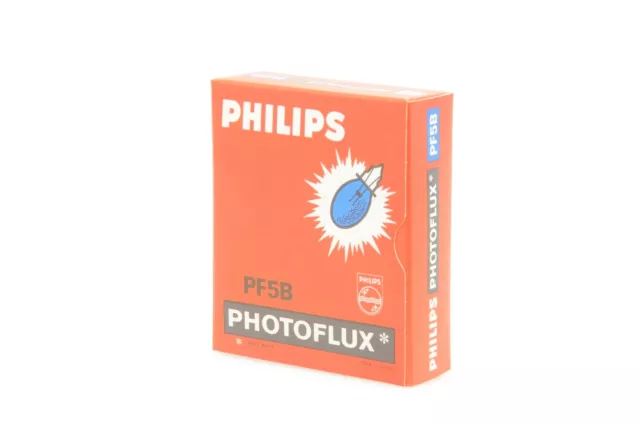 New Old stock Box Philips PF5B Photoflux flash bulb (1 box, 5 bulbs)