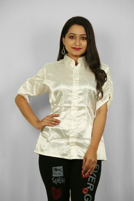 Avoria Raso Casual Ufficio E Festa Abbigliamento Camicia con Bottoni Premiership Puff 