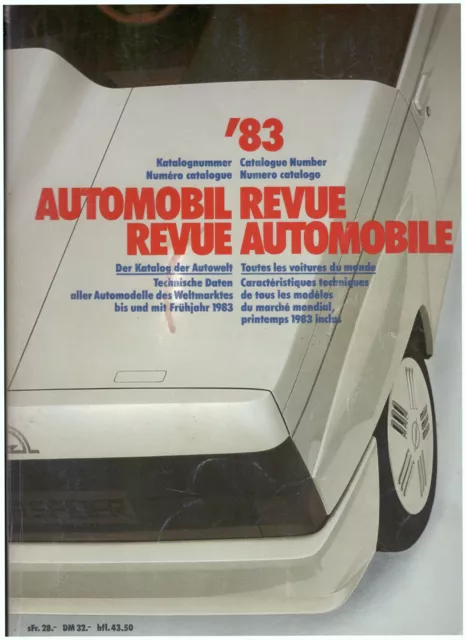 Automobil Revue Katalognummer '83 1983 Revue Automobile Catalogue Number 3