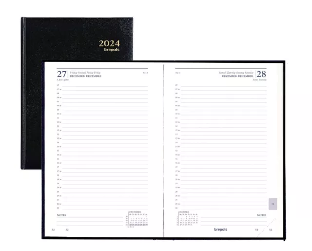 Brepols 1 Agenda Journalier Civil Saturnus 2024 Format 13,3x20,8cm NEUF"