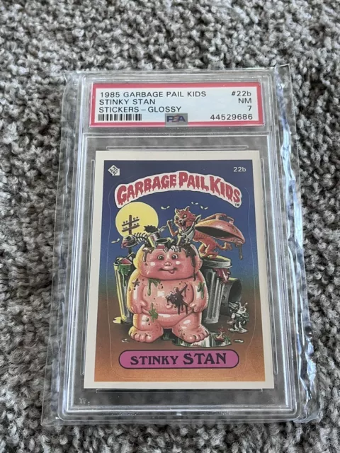 1985 Garbage Pail Kids Stickers Series 1 GLOSSY #22b Stinky Stan PSA 7 NM