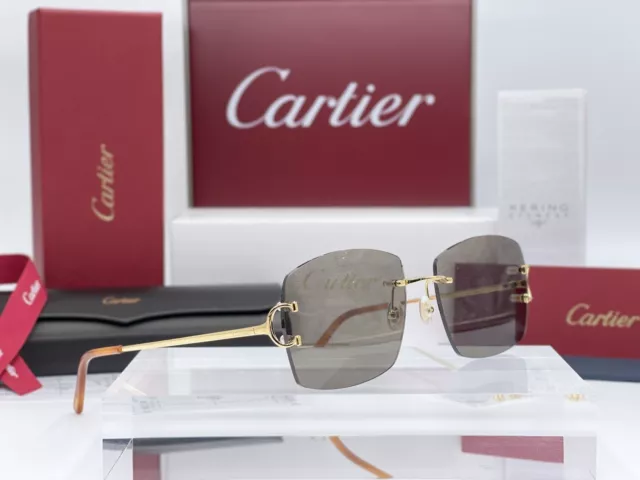 Cartier Sunglasses Piccadilly Gold Ref. CT0092O Customized With Green Lenses