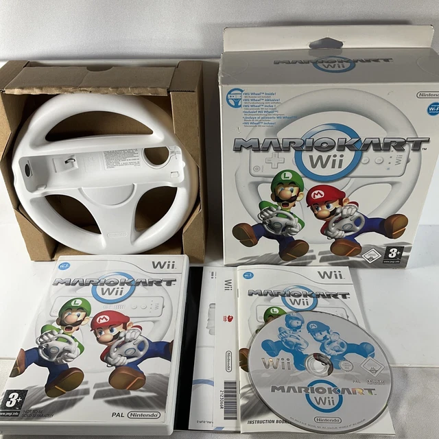 Mario Kart Wii Grand Boîte Jeu Avec Roue Et Jeu Complet En Vgc