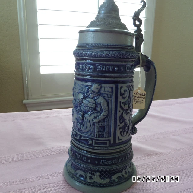 Cobalt Stoneware German Stein