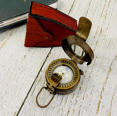 Boussole Rétro Collection Boussole De Poche Militaire Vintage En Laiton Massif - Style WWII - Neuf 1940 Militaria
