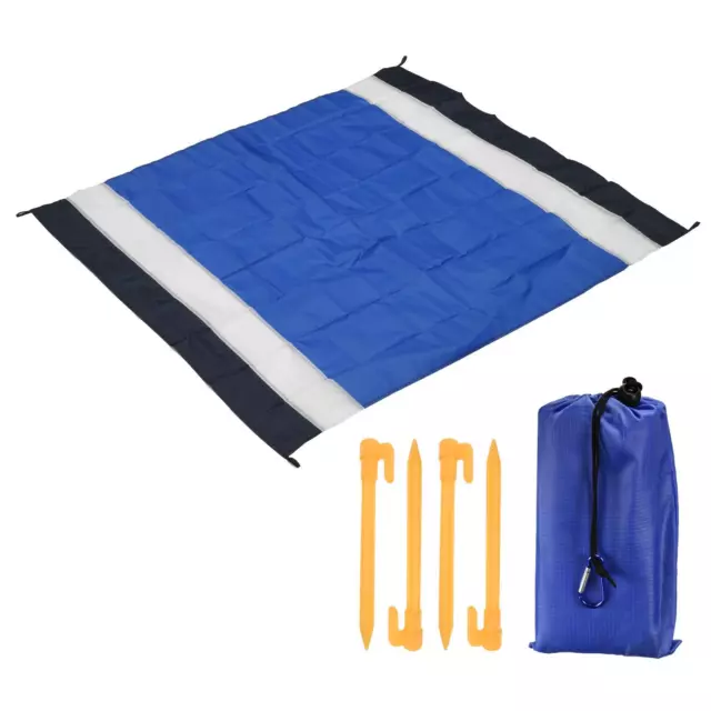 59" x 57" Manta de Playa, Impermeable Picnic Estera para Campamento, Acero Azul