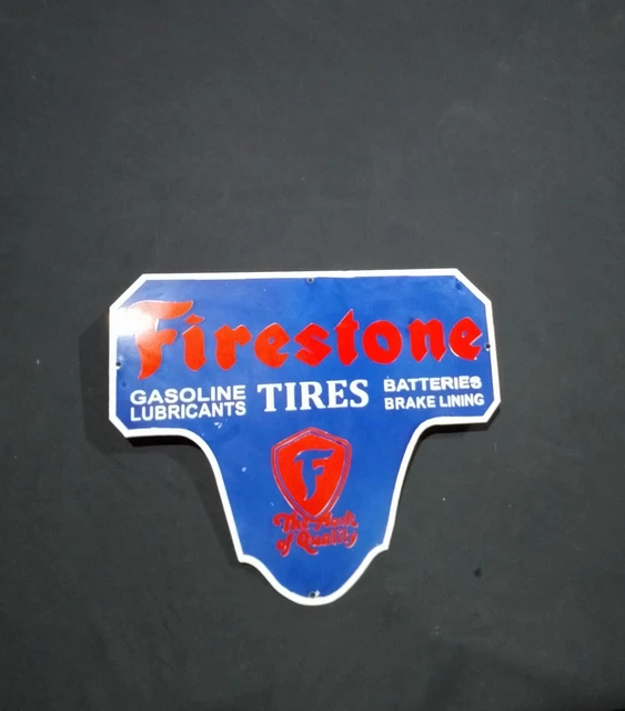 Porcelain Firestone Tires Enamel Metal Sign Size 24" x 20" Inches