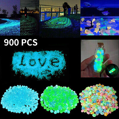 900PC Glow in The Dark Stones Luminous Glowing Pebble Rocks for Garden Fish Tank