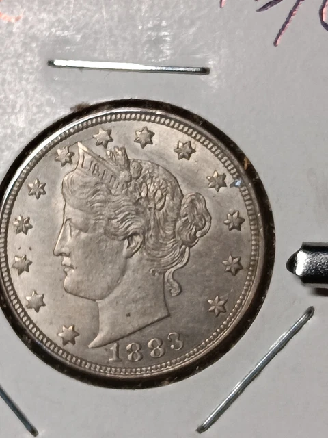 👉1883 No Cents Liberty V Nickel MS++Nice Eye Appeal