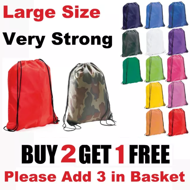 Drawstring Rucksack Bag Backpack For Gym Ballet Swimming School PE Kit Sports