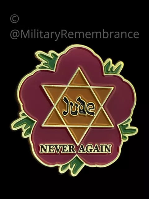 Jude Star Of  David Remembrance Flower Lapel Pin (P20)