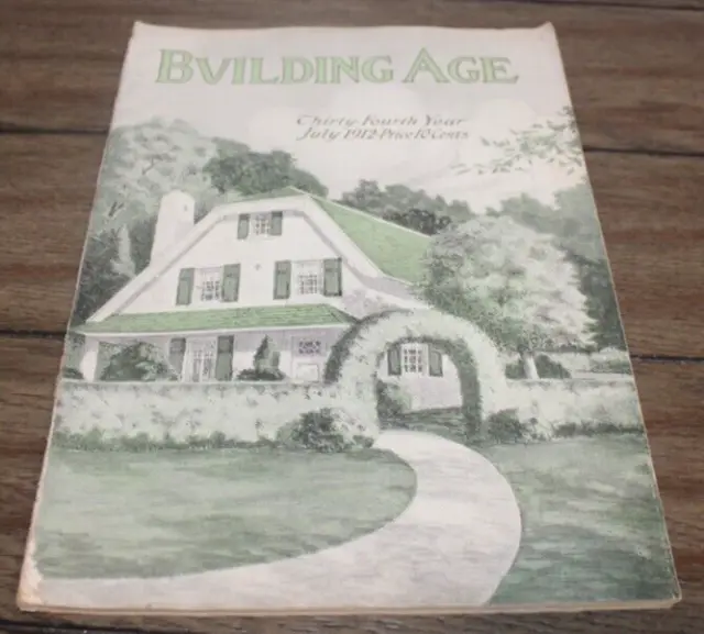 Antique July, 1912 BUILDING AGE MAGAZINE Architecture ADS++ Tools