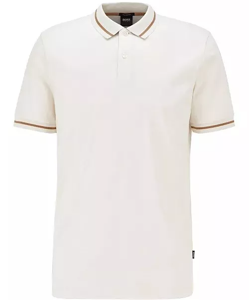 BOSS by HUGO BOSS Men’s Parlay 108 Polo Shirt - Cream LARGE