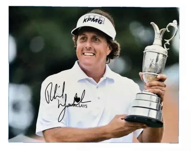 PHIL MICKELSON Original Signed Autographed 11x14 BARCLAYS CHAMPION Photo COA 01
