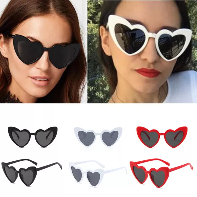 Occhiali da sole retrò Lolita Love a forma di cuore donna UV400 occhio di gatto occhiali da sole vintage