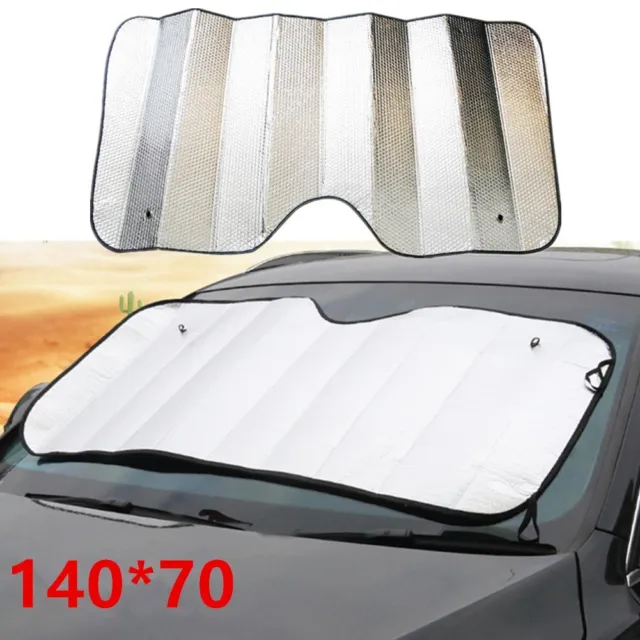 Pare-soleil de pare-brise de voiture, pliable, automatique, rétractable,  pare-soleil UV pour garder le véhicule au frais (64 x 140 cm)