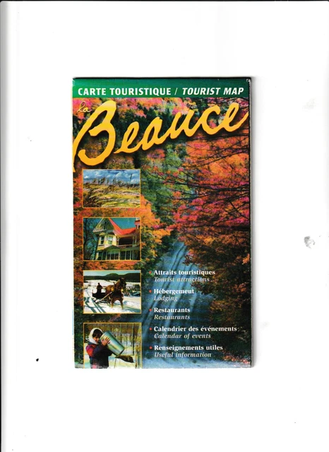 CARTE TOURISTIQUE/TOURIST MAP Beauce 1998, Québec $4.99 - PicClick CA
