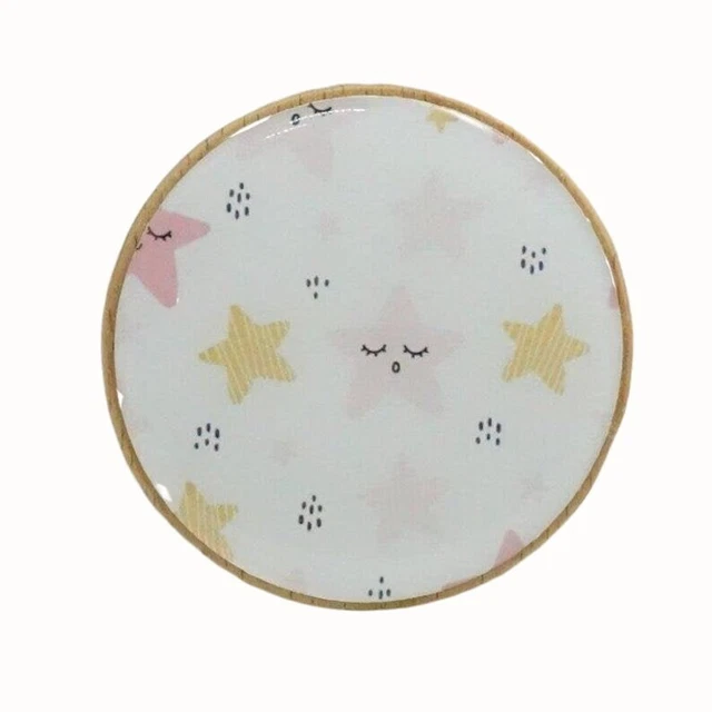 Wooden Wall Hook Coat Hook Handcrafted Wall Hanger Nursery Stars Pink Yellow