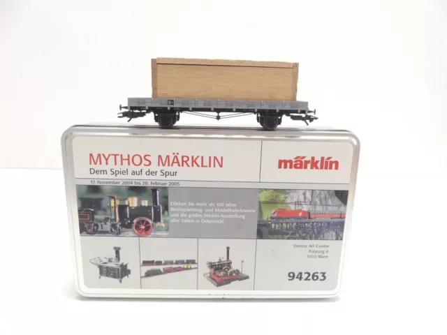 Märklin H0 94263 Rungenwagen m. Ladung "Mythos Märklin" in Blechdose-OVP G2775