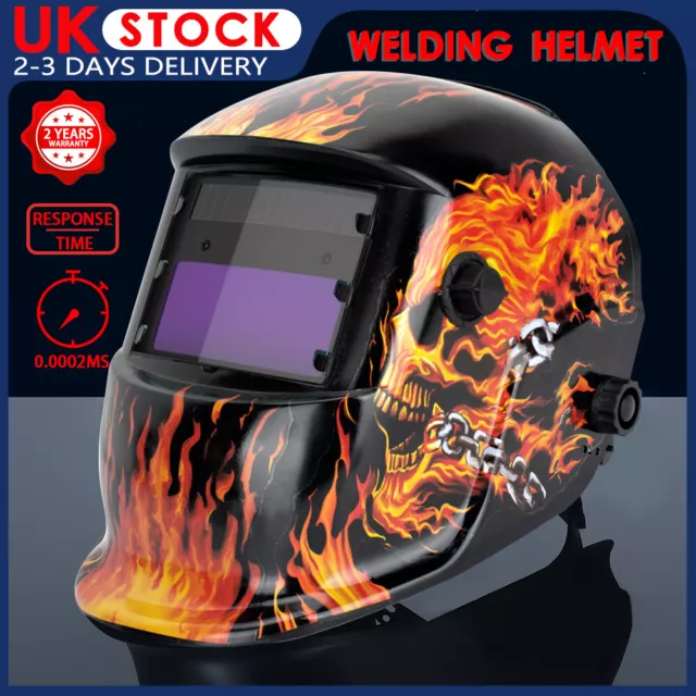 Auto Darkening Welding Helmet Mask Grinding Solar-Cell Power 9-13 Shade